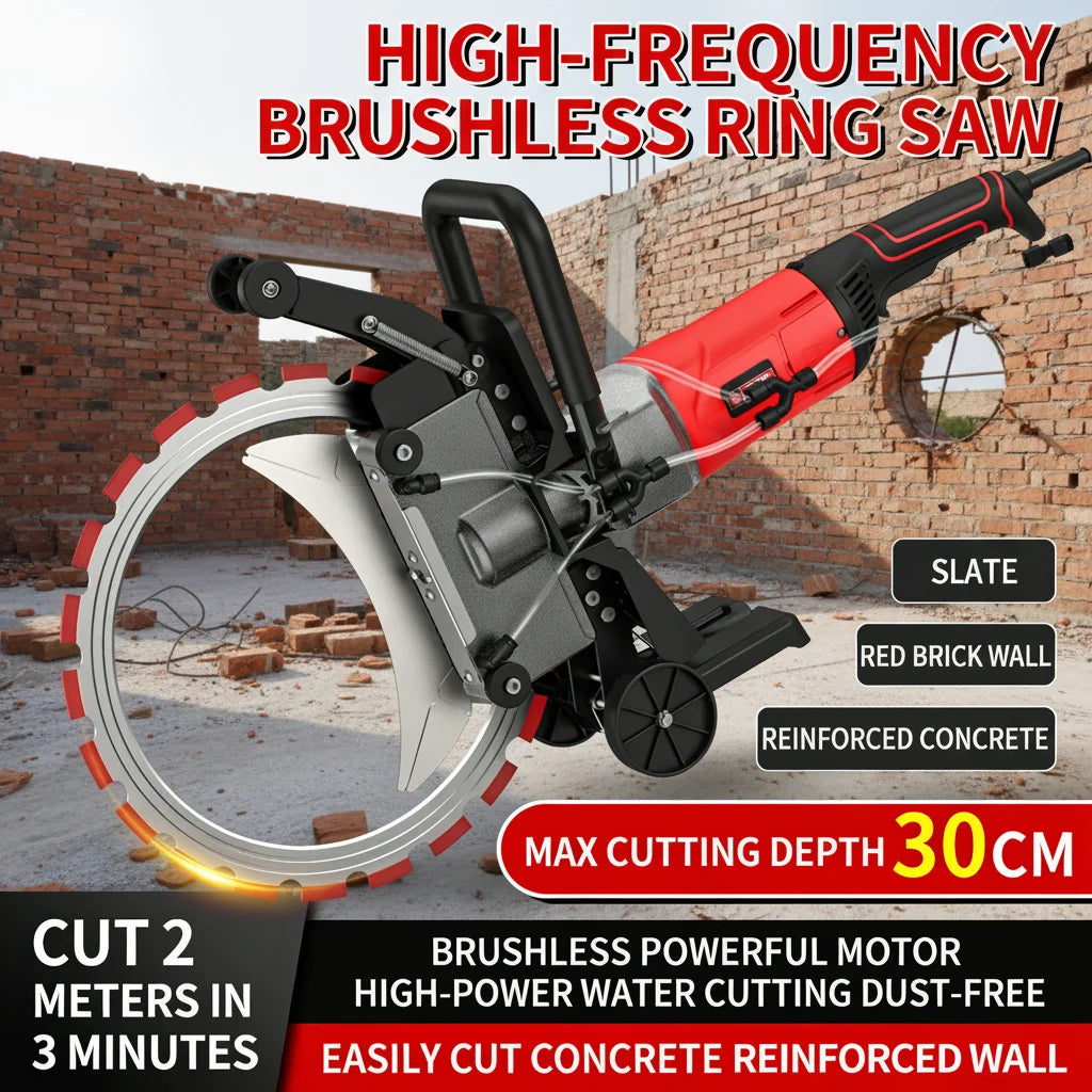 400mm Ring Saw  High Frequency Concrete Wall Cutting Machine 8800W Handheld Deep Cut Saw for Stone Cement Door Opening