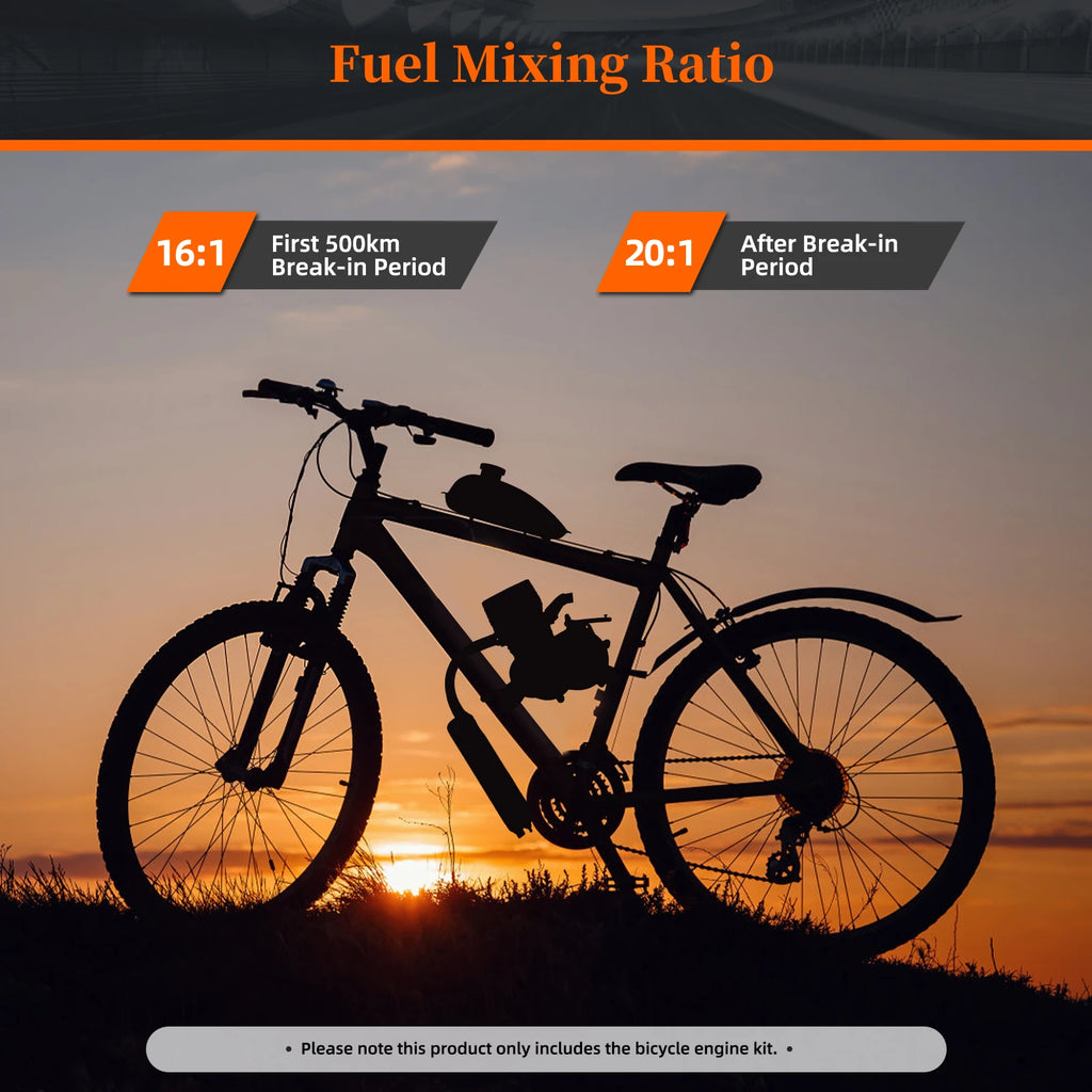 80cc 2-Stroke Bicycle Gas Engine Kit,40km/h Petrol Motorized Bike Motor with 2L Tank,Fit for 26/28 Inch Bicycles,180kg Load
