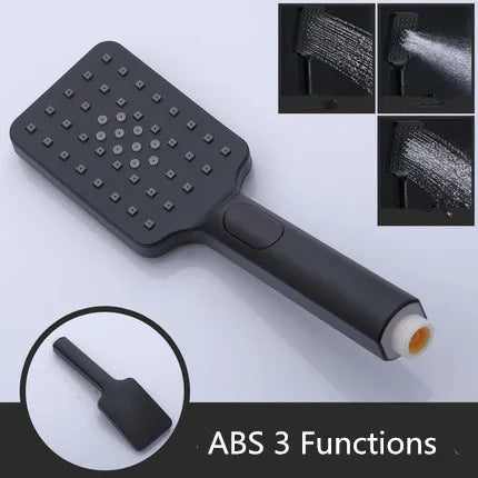 Hand-held Shower Head Water Saving Black Bathroom Rainfall Shower Nozzle Aerator High Pressure handheld Shower Head