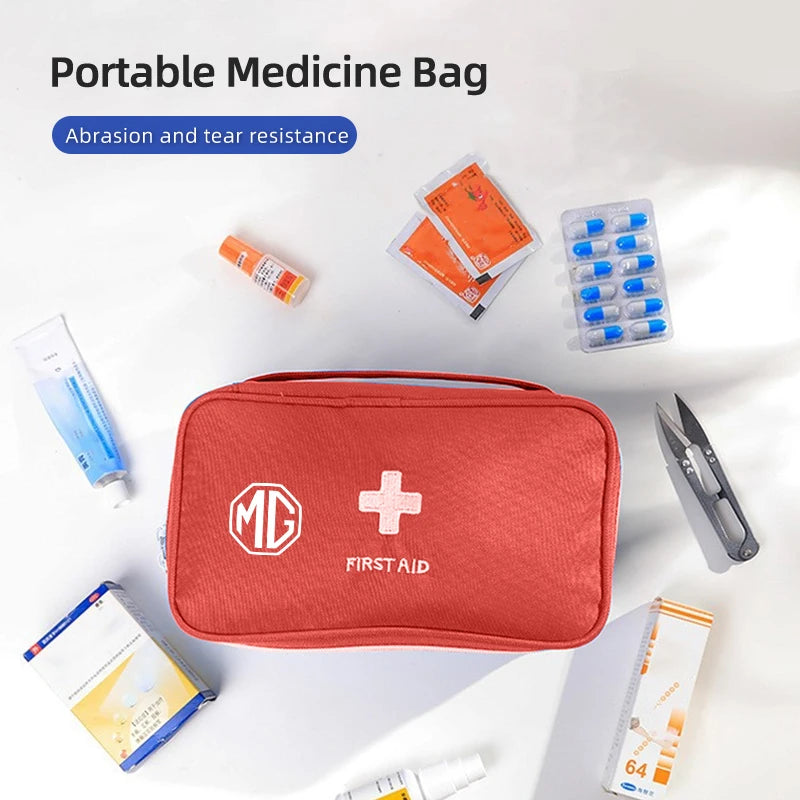 Car Portable Medicine Kit Outdoor First Aid Supplies Bag For Morris Garages MG 6 3 5 7 TF ZR ZS HS GS GT Hector RX5 RX8 Gundam