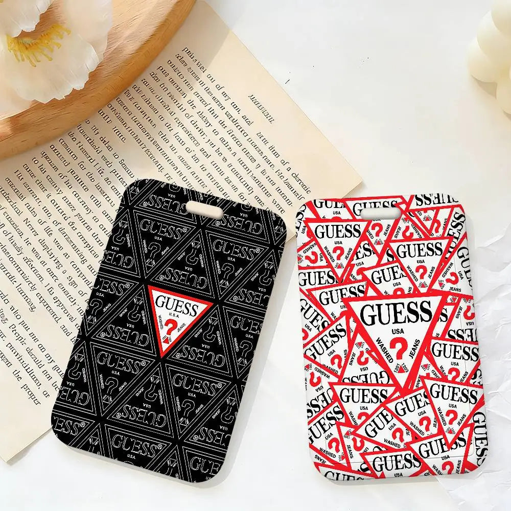 Fashion G-Guess-s Unisex Card Cover Women Lanyard Work ID Card Holder Business Work Card ID Badge Holder Bags Case