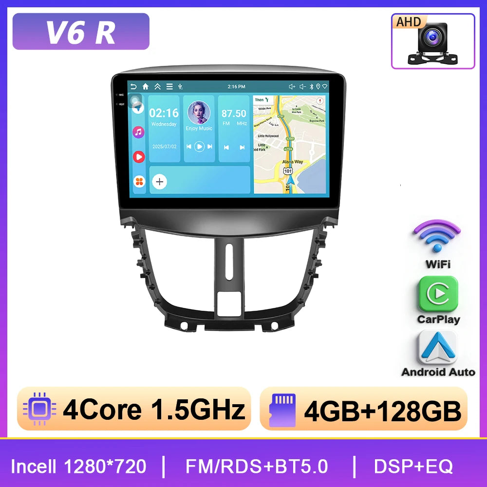 Podofo 6+128G Wireless CarPlay Car Radio