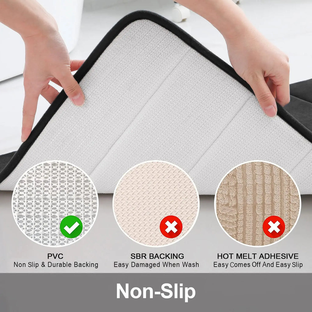 Sponge Stripe Bathroom Non slip, Water Absorbent, Machine Washable Floor Mat