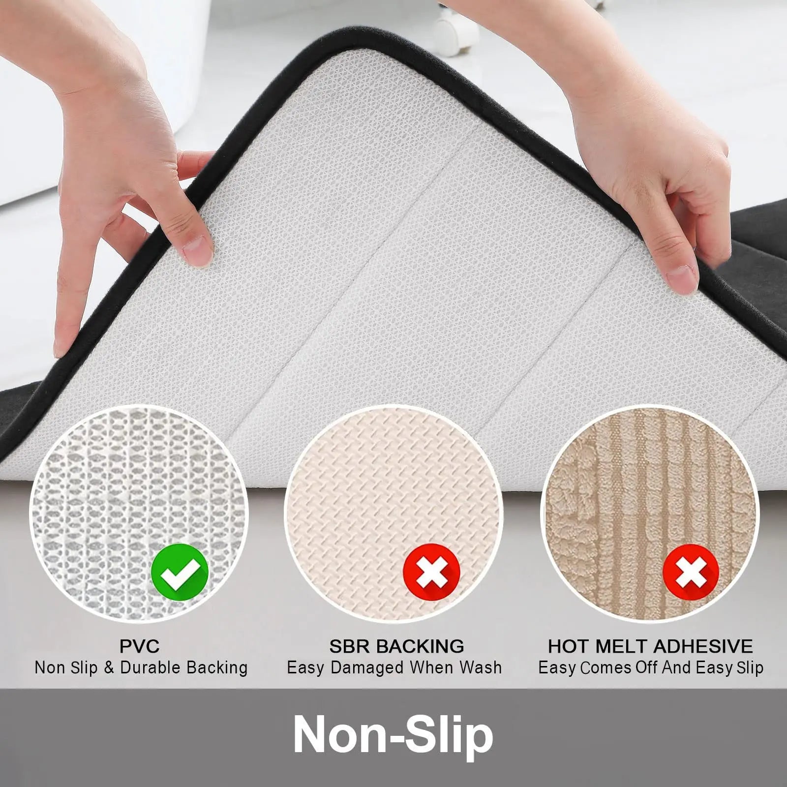Sponge Stripe Bathroom Non slip, Water Absorbent, Machine Washable Floor Mat