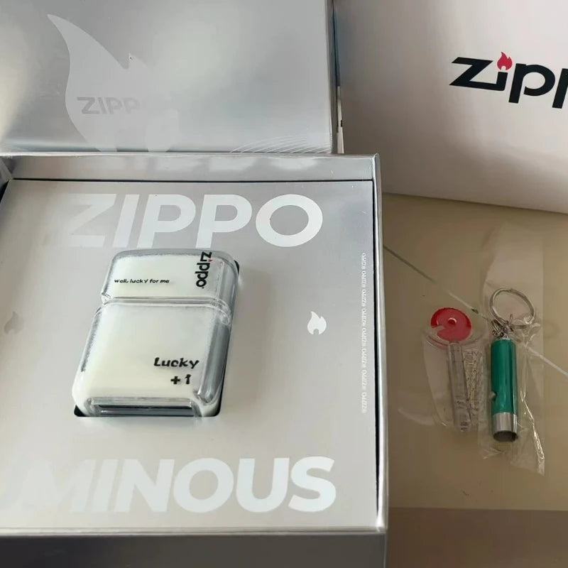 Zippo Creative Luminous Flowing Sand Oil Lighter combination, Shell Fuel Lighter unisex Windproof Collection in box