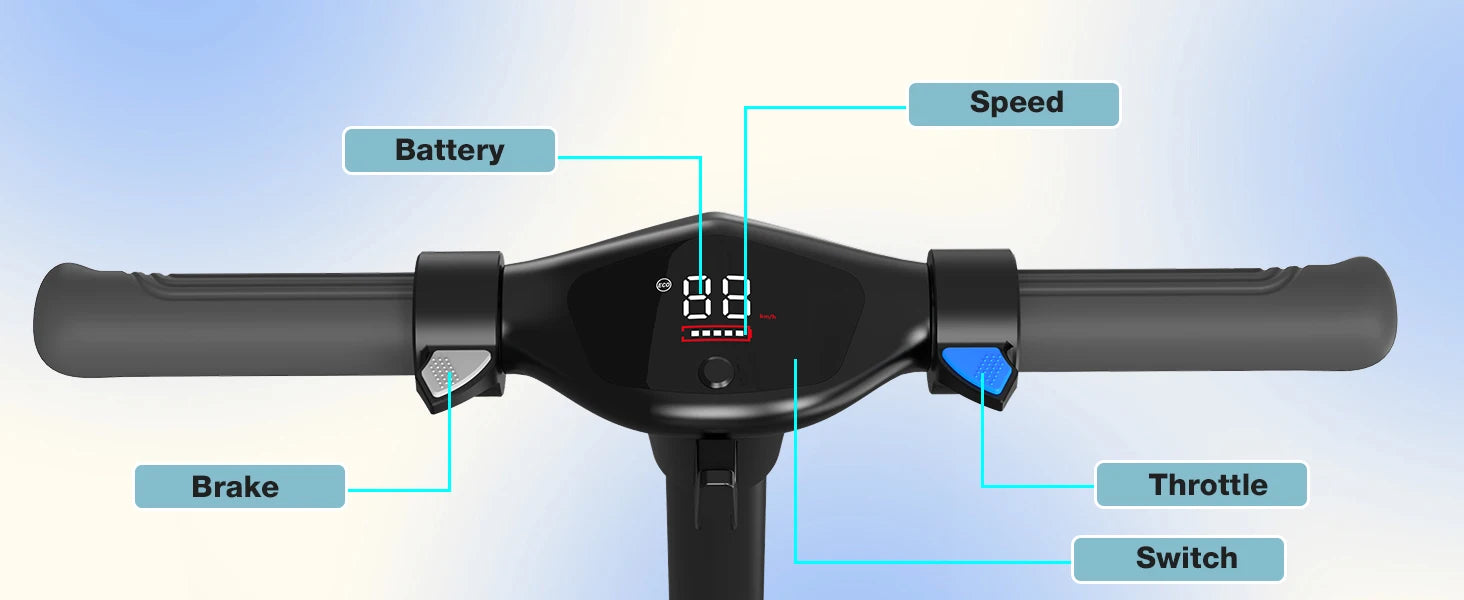 RCB R12 6-12 year old child electric scooting Lights RGB Non-zero start Double brake LCD screen 3-speed foldable