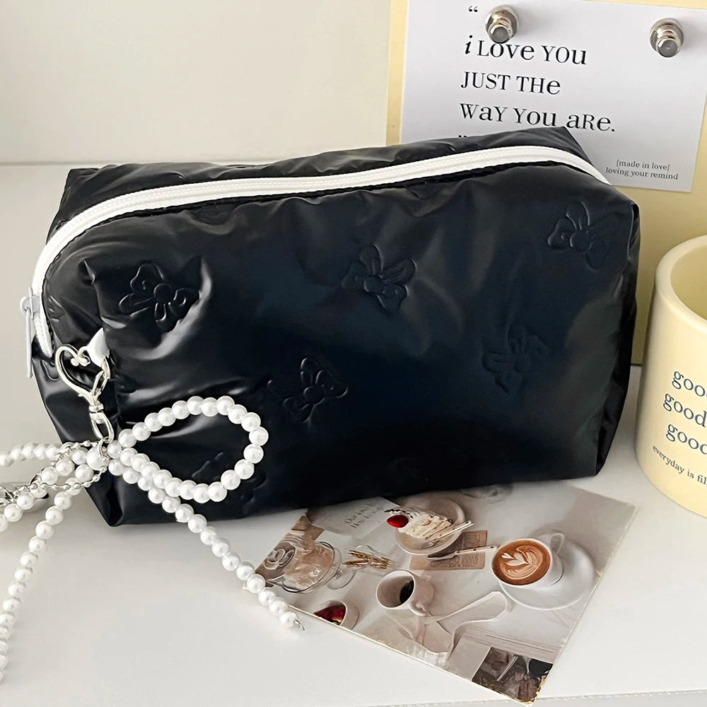 Wholesale Large Capacity Waterproof Cosmetic Bag Elegant Square Zipper Pouch Travel Women Toiletry Storage Handbag for Daily Use