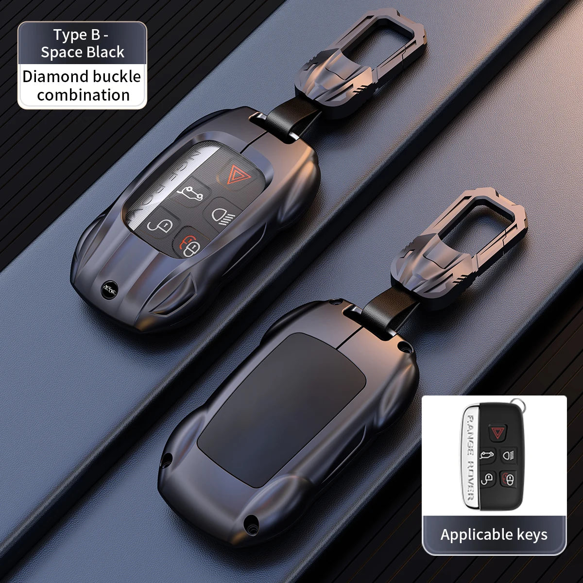 Leather Metal Car Key Case Cover Bag For Land Rover Range Rover Sport Evoque Freelander Velar Discovery 4 Jaguar XE XJ XF Guitar
