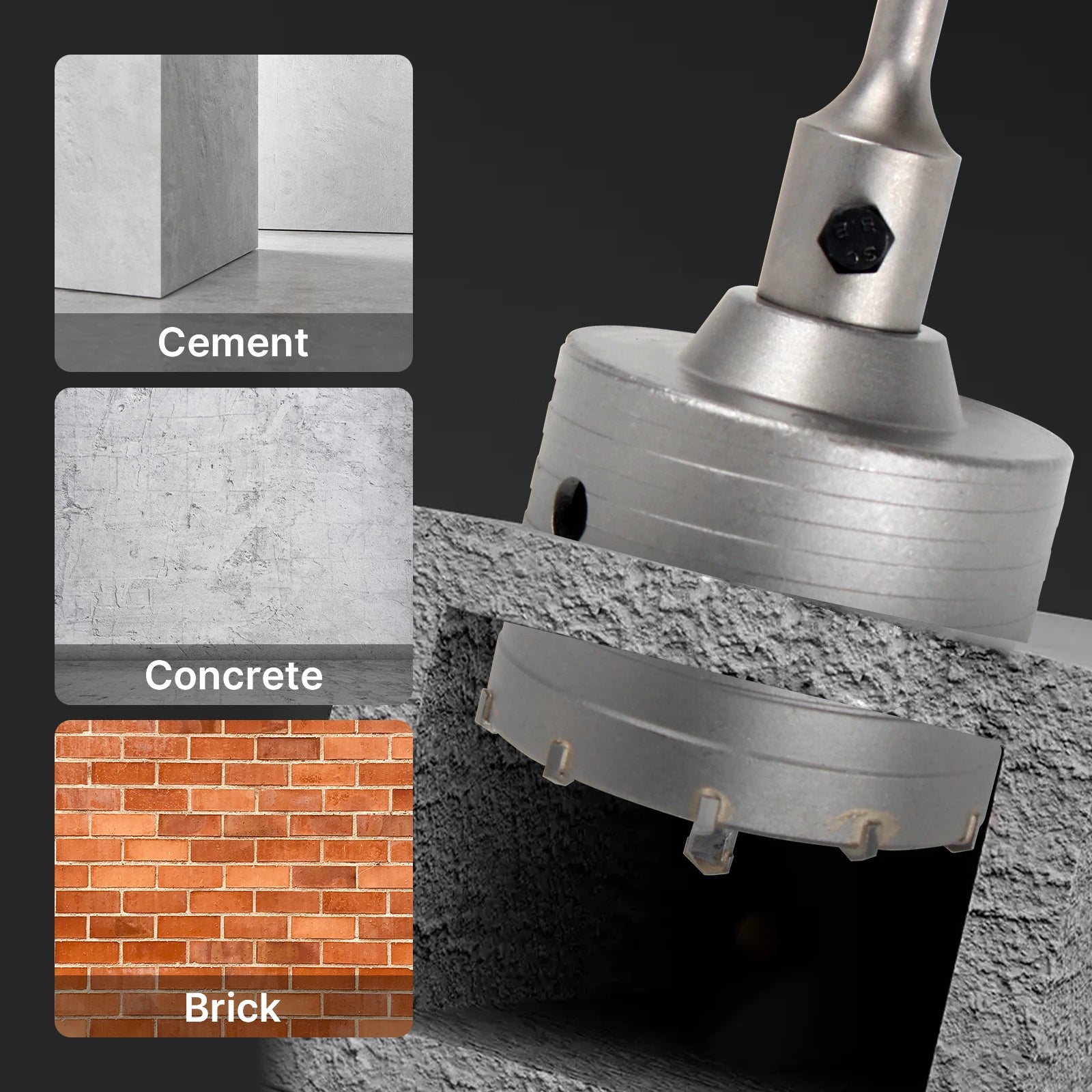 110-500mm SDS PLUS Shank 30-160mm Concrete Hole Saw Electric Hollow Core Drill Bit Cement Stone For Air Conditioner Tube
