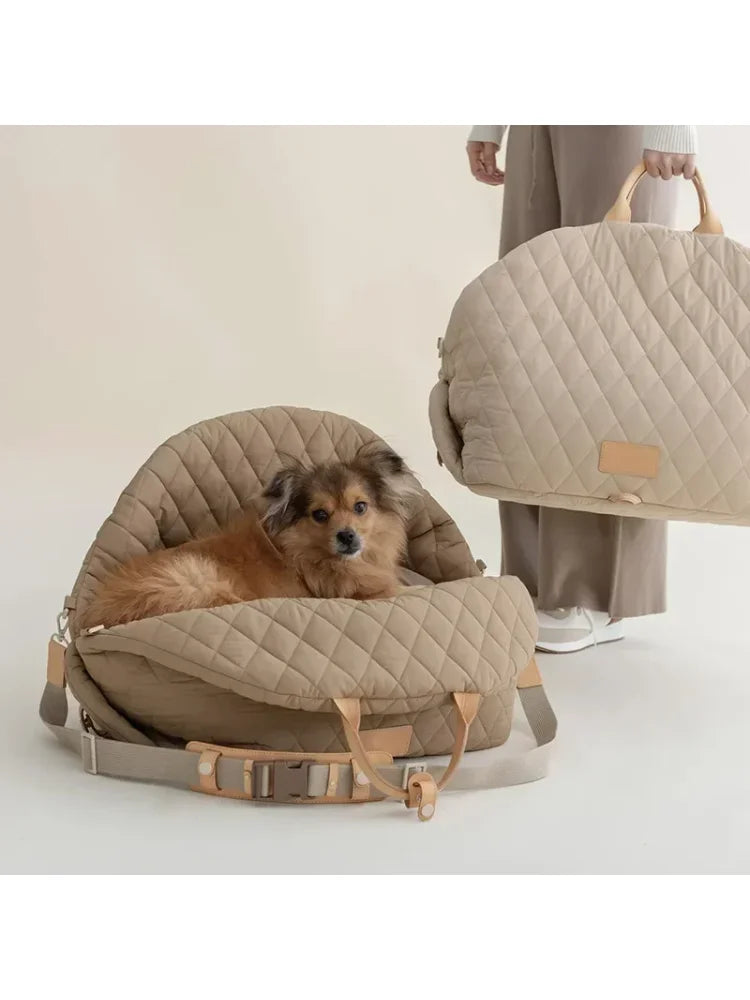 Portable Washable Dog Carrier Handbag Luxury Car Seat Pet Travel Bed Small Dog Cat Puppy Carrier Tote Safety Pet Booster Pet Bag