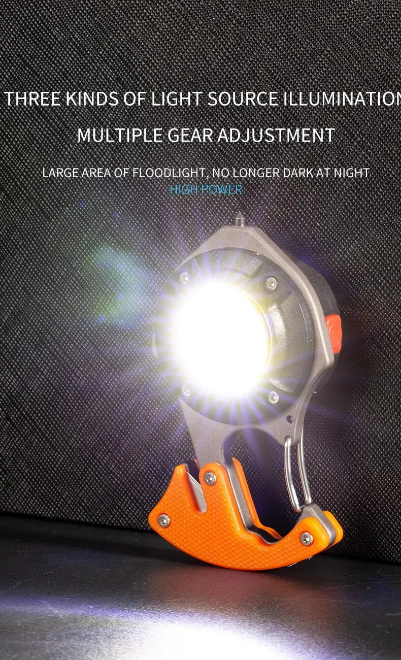 Multifunctional Portable Highlighting Light Type-c Fast Charging Large Capacity Battery Life Keychain Lamp COB Flashlight