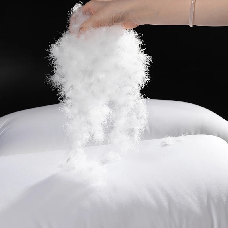 Feather Down Pillow 95% Goose Down 28x20 Inch 1200TC Pima Cotton Silent Sleep