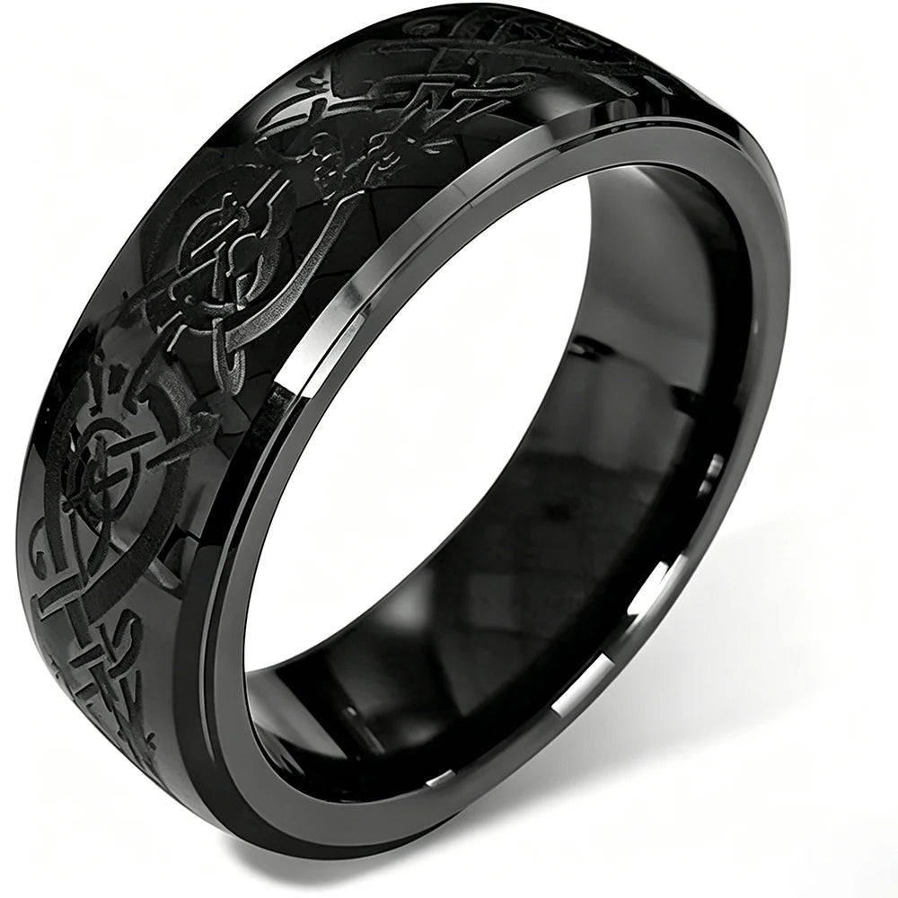 T5577 RFID 125kHz Chip Dragon Pattern Ceramic Ring Rewritable Clone EM4100 Cabinet Lock Key Cards