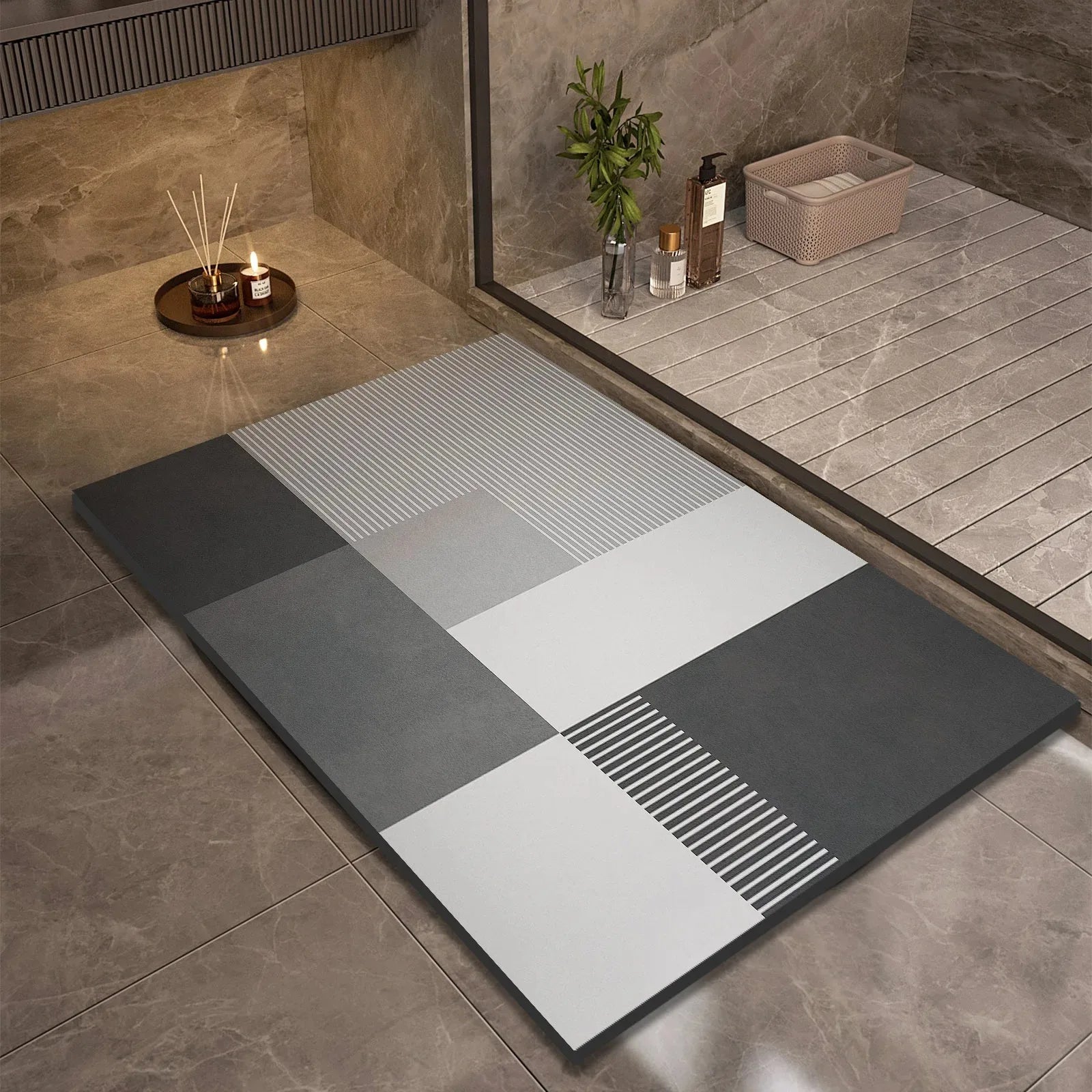 Luxury Diatomite Mud Bath Mat Bathroom Super Absorbent Shower Foot Mats Non Slip Quick Dry Toilet Carpet Room Rugs Doormat 욕실 매트