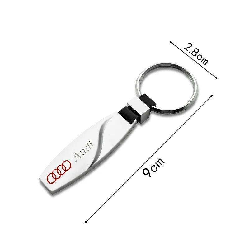 3D Metal Car Styling Badge Keychain Leather Woven Emblem Key Ring Accessories For Audi A3 A4 B8 8P 8V A6 C7 A5 Q5 B7 B6 B9 SLINE