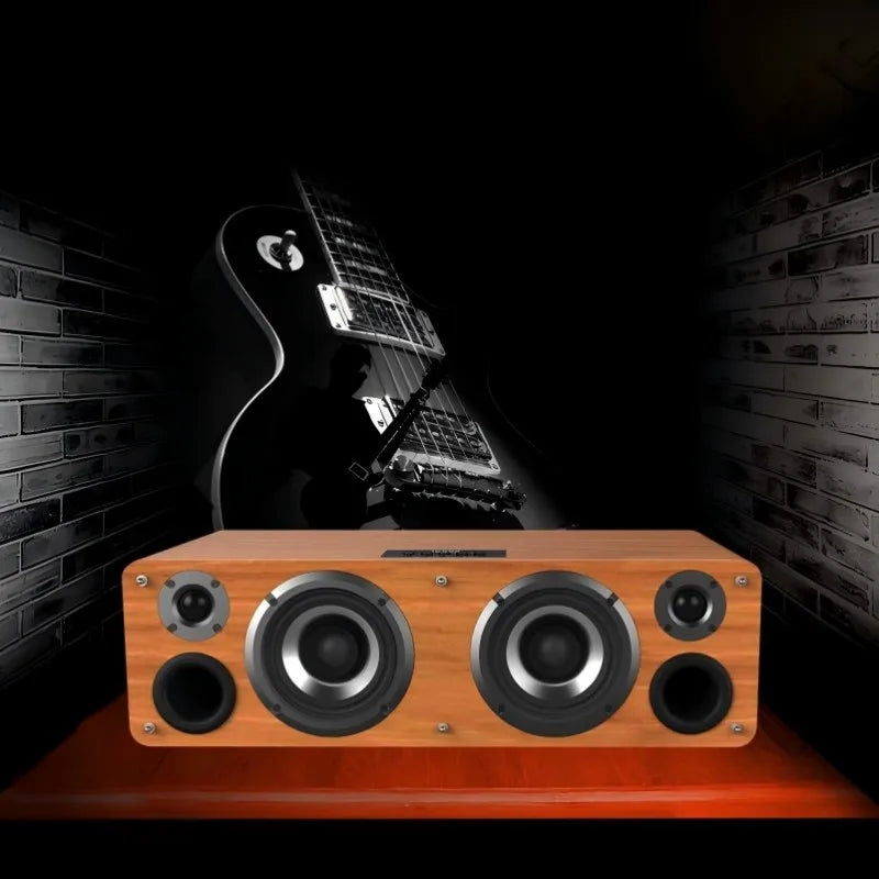 110W Home Desktop Bluetooth Amplifier All-in-One  HiFi Sound Quality Super Bass Wooden Subwoofer for Homes Theater & TV Soundbar