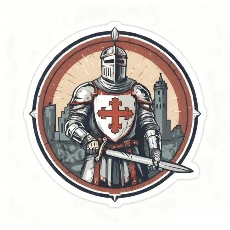 Templar Cross Crusader Deus Vult PVC Creative Stickers Assecories for Car Window Glass Table Motorcycle Off-road Wall Fridge