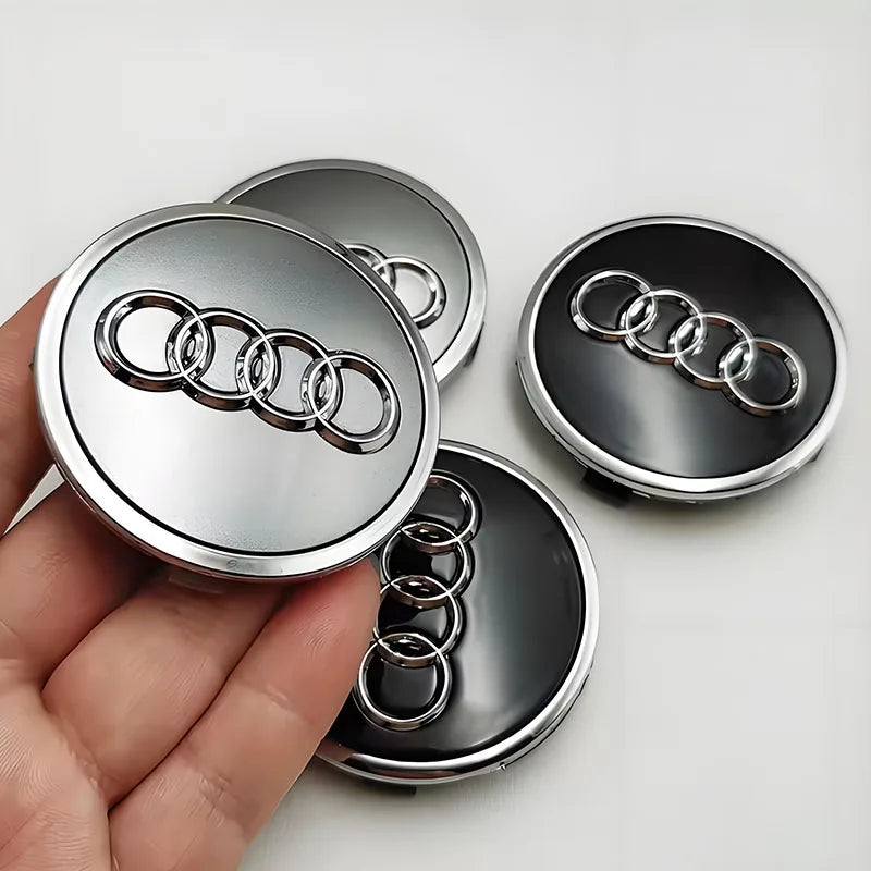 4pcs For Audi A3 A4 A5 A6 A7 A8 S4 S6 A1 A2 Q5 Suitable 60mm 61mm 68mm 69mm Automotive Wheel Hub Center Cover Replacement Badge