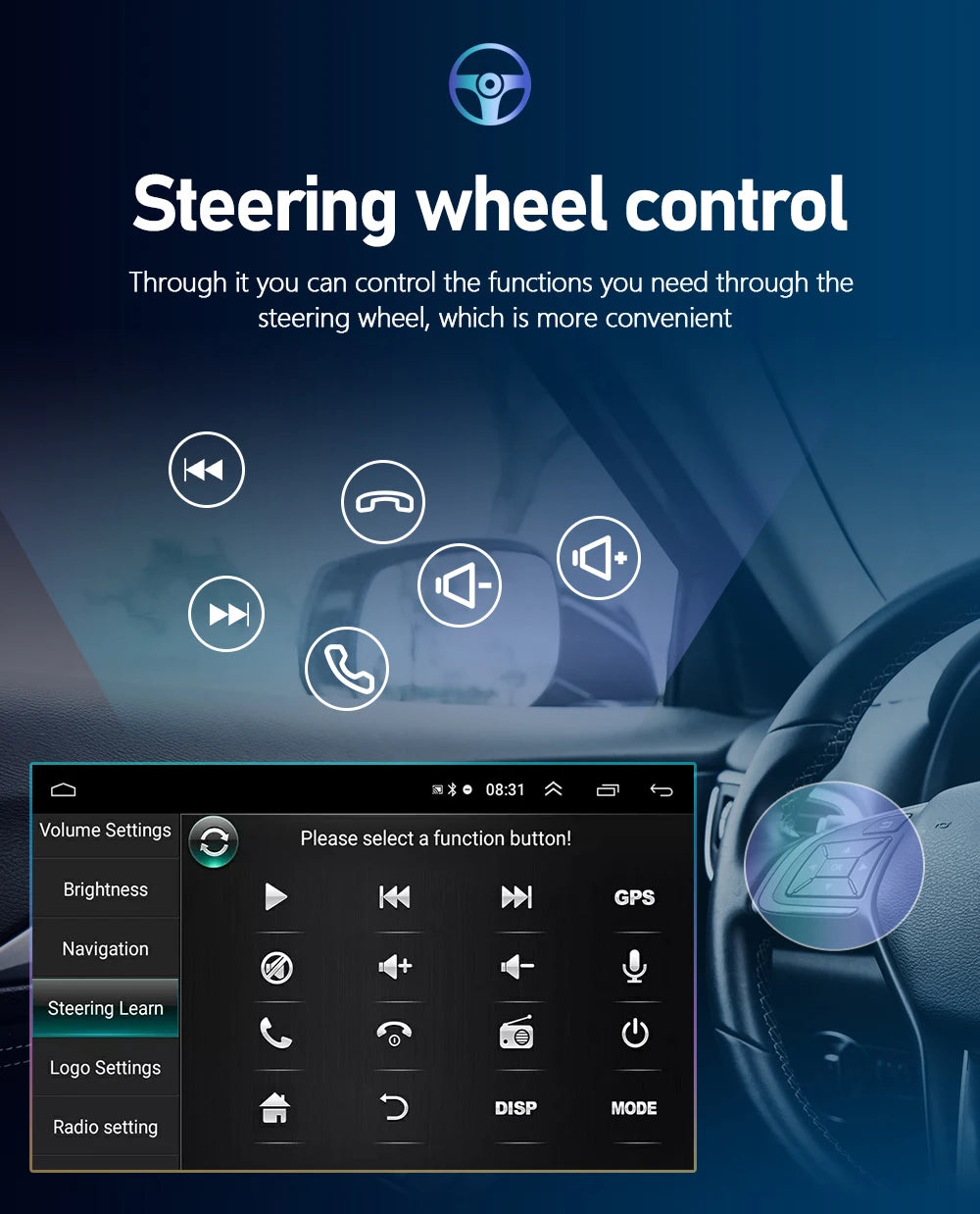 Podofo  6+128G Wireless CarPlay Auto Car Radio for Peugeot 207 CC 207CC 2009-2013 Multimedia Player 2Din Car Stereo GPS 4G Wifi
