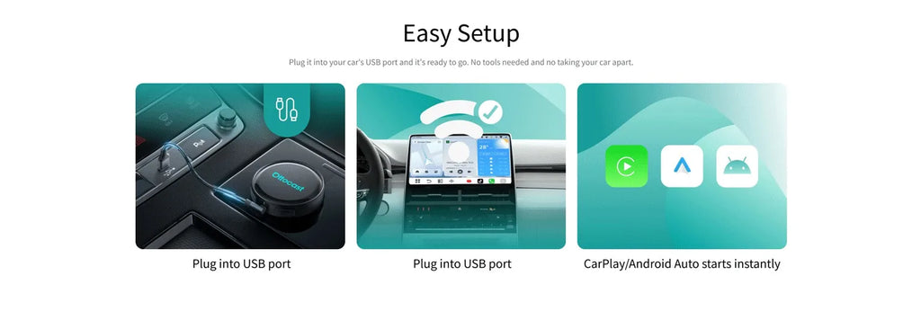 OTTOCAST P3 Pro Ai Box Wireless Carplay Android Auto Aadapter Ai Voice QCM 6225 Video Box for Benz Audi Kia Hyundai VW Toyota