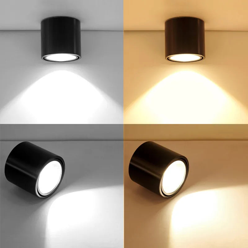 Plafonnier LED rotatif de haute qualité, encastré, COB, 25W/20W/15W/12W/10W/7W, CA 110V/220V, spot réglable