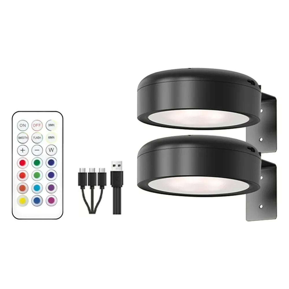 1/2/3Pcs Wall Mounted Magnetic LED Light Rechargeable Dimmable Wireless Picture Light with Control Remote Adjustable Timer