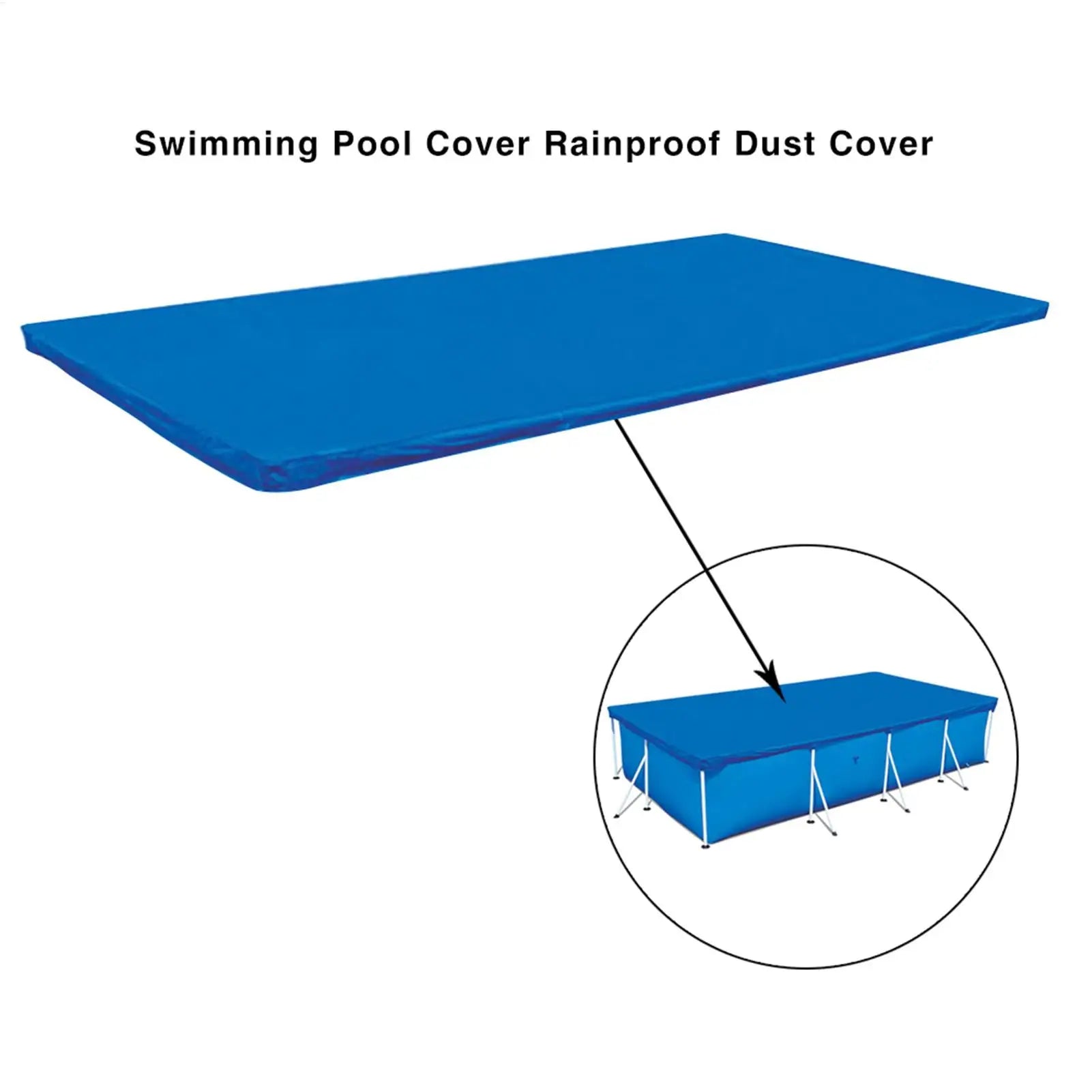 Outdoor Swimming Pool Cover Weatherproof Tub Rainproof Dust Cover Rectangle Pool Safety Cover Pool Insulation Film Waterproof