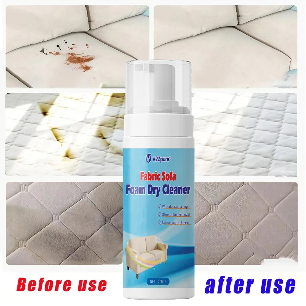 Fabric Sofa Foam Dry Cleaner Multi-Functional Cleaning Solution Clothing Stain Remover for Carpet Curtain No Water Needed Agent