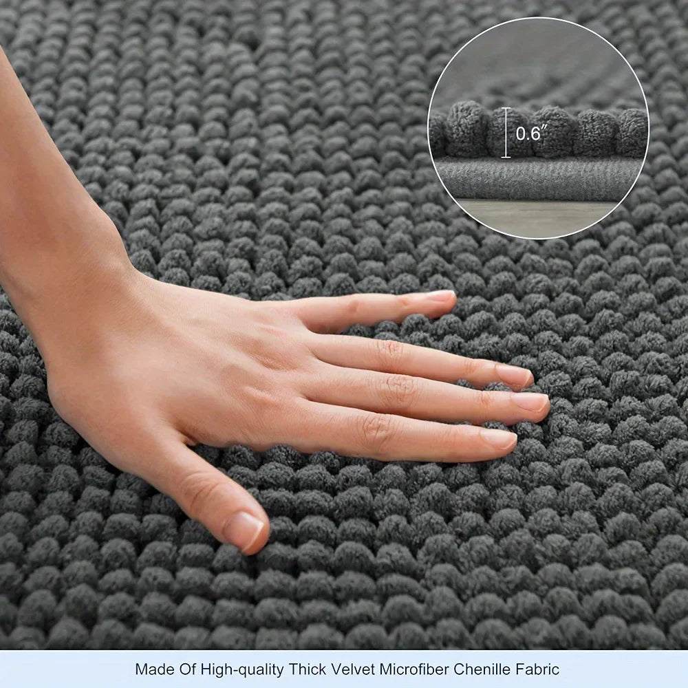New Flannel Circular Corner Bath Mat Non-Slip Soft Thicked Floor Mat for Bathroom Absorbent Non-slip Door Mat Home Decoration