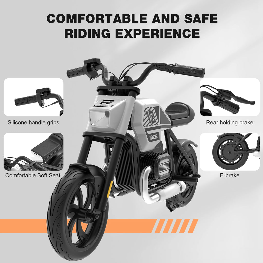 RCB R9 Motorbike electric kids motor, motor W IP54, 24V 5.2Ah, 12-15km, 3-speed, 12-inch tyre, Bluetooth music, as early as 4 years