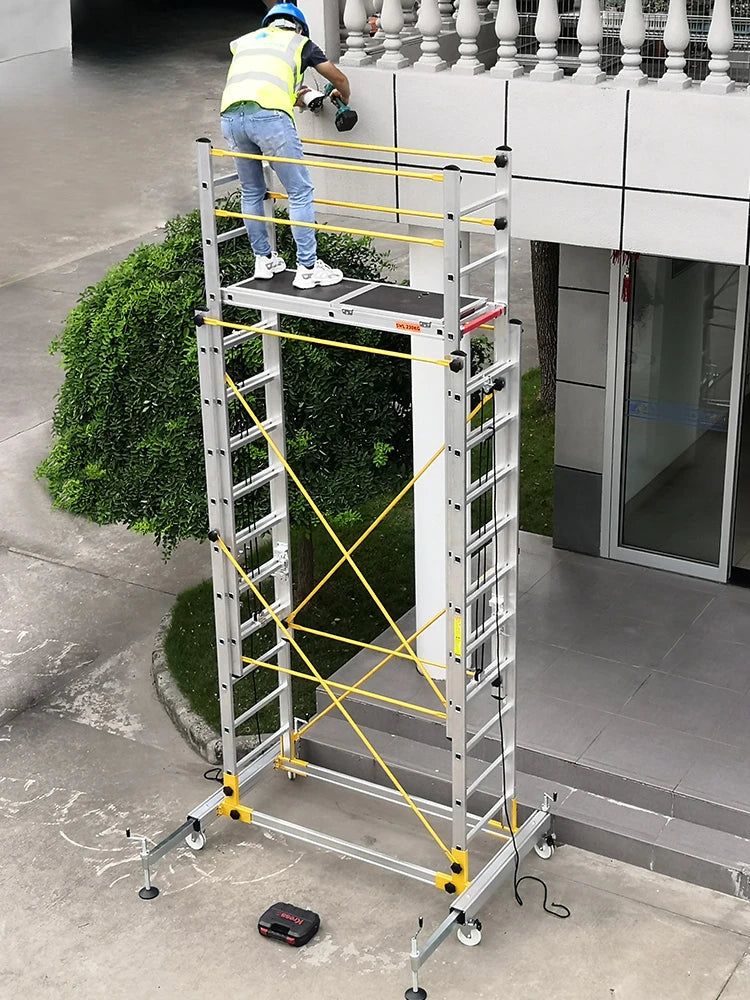 Aluminum alloy scaffolding movable telescopic scaffold factory direct folding engineering ladder platform.