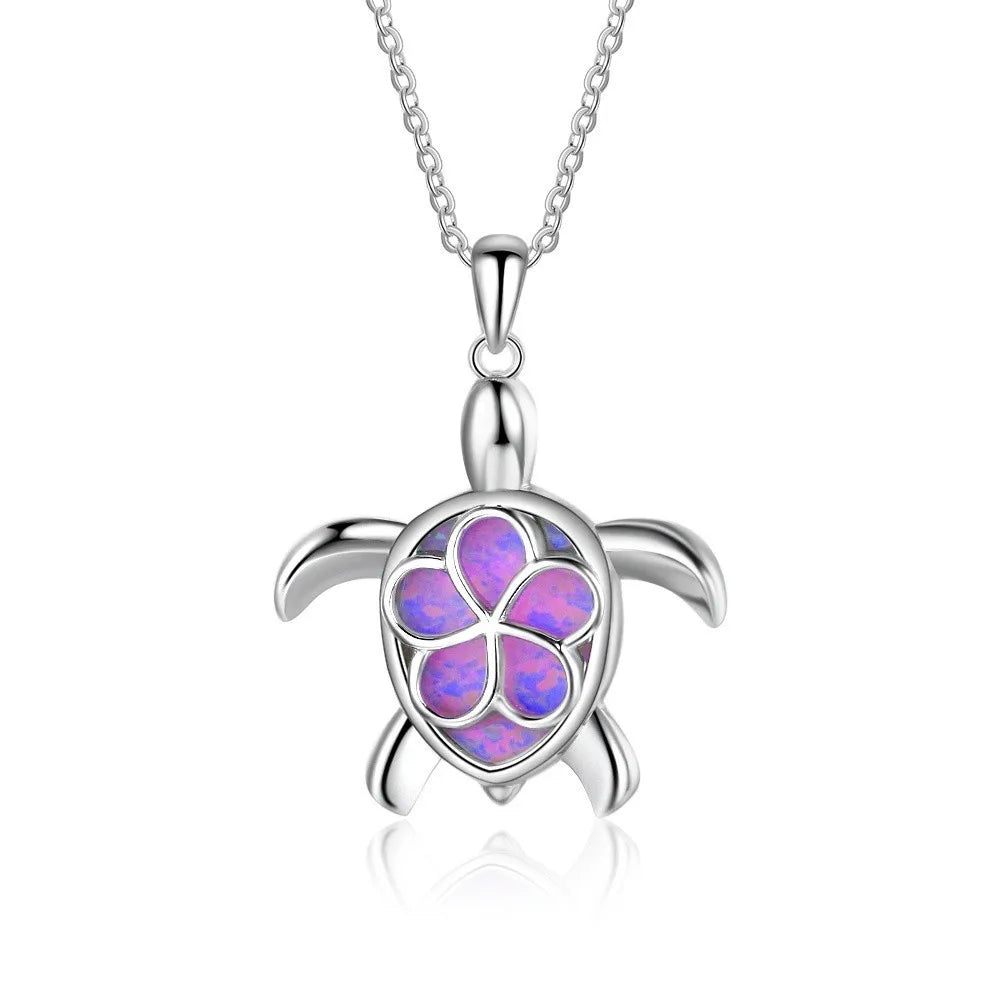 Bohemia Cute Frog Pendant Necklace For Women Inlay Blue Imitation Opal Necklace Wedding Party Jewelry Christmas Gifts for Her