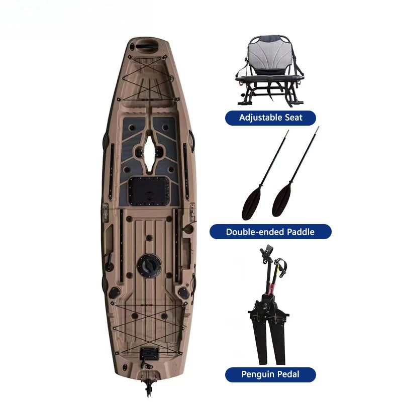 Modular Kayak LLDPE Fishing Boat Motorized Canoe Seat Paddle Rotomolded Portable Take Apart Raft Angling Drift Engine Water Gear