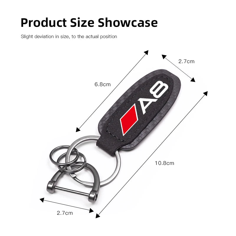 Carbon Fiber Car Keychain Man Women Keyring Gifts Key Organizer For Audi A3 A4 A5 A6 A7 A1 A2 A8 Q1 Q2 Q3 Q4 Q5 Q6 Q7 Q8 TT RS3