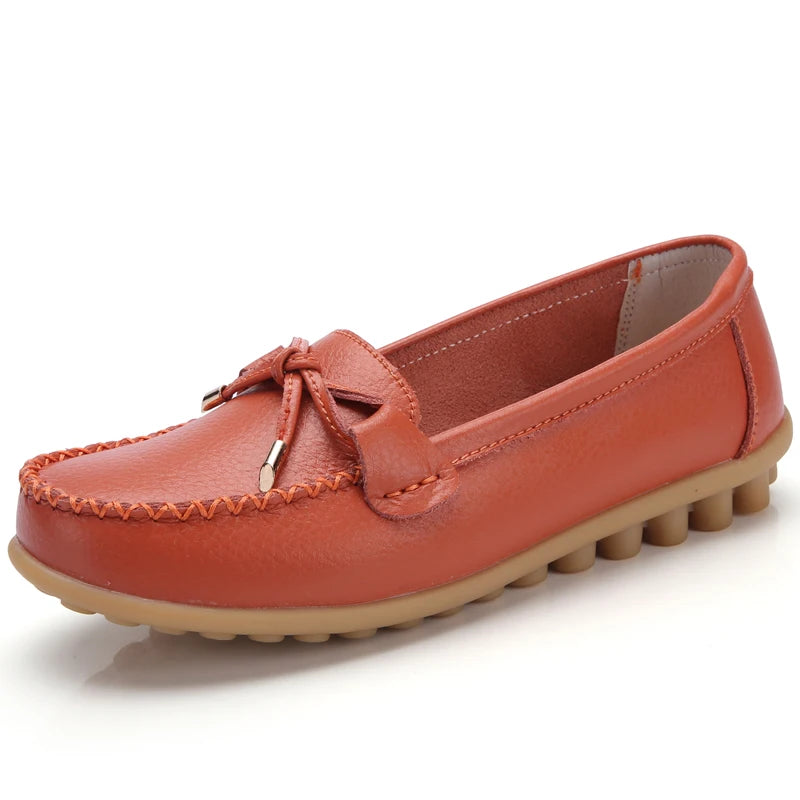 2025 New Woman Flats Shoes Ballet Flat Sneakers Genuine Leather Spring Soft Moccasins Ladies Boat Ballerina Espadrilles Creepers