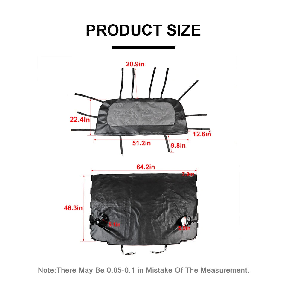 BAWA Rear Seat Separation Mesh/Trunk Cloth Separation for Jeep Wrangler JK 2door 2007-2017 Pet Isolation Net Accessories
