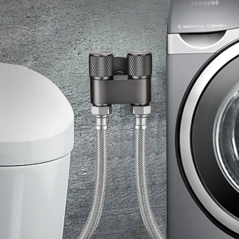 G1/2 1 In Two Out Double Control Washing Machine Faucet Toilet Triangle Valve Kitchen badSink Bathroom Basin Faucet Accessories