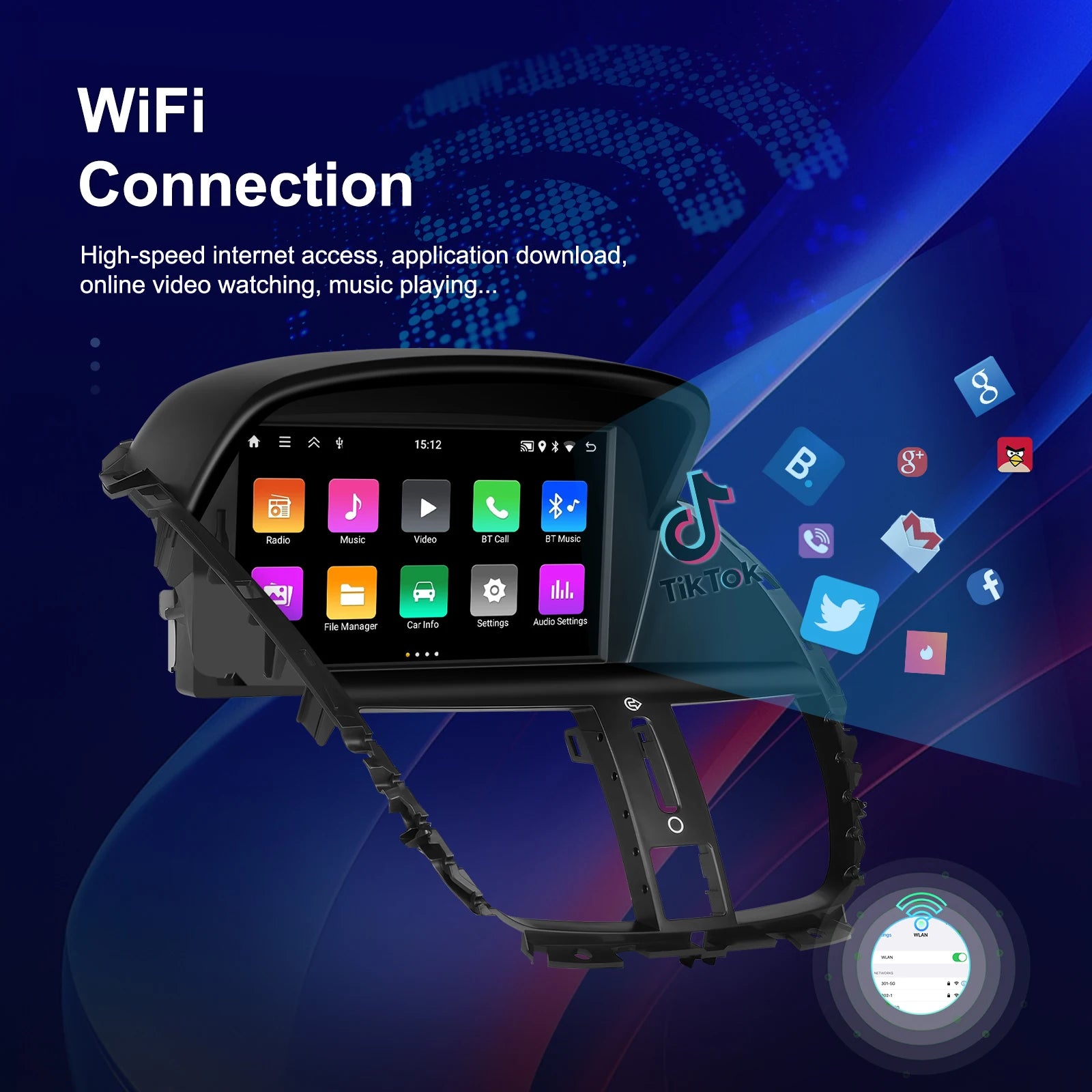 Podofo 7'' Carplay  Android 2din Carplay Car Radio For Peugeot 207 2008-2014 Bluetooth GPS Navigation FM RDS Radio Receiver
