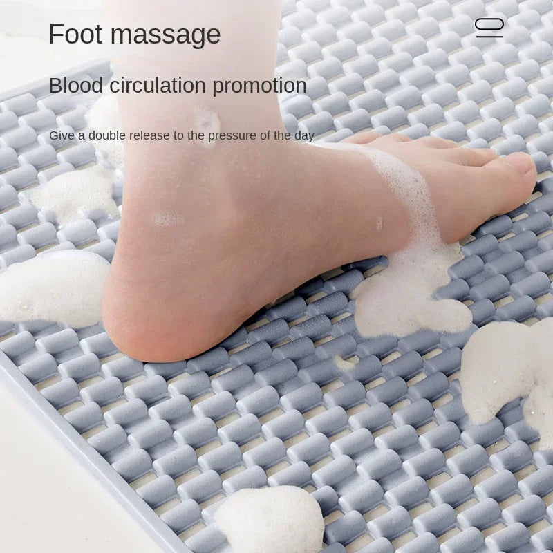 1pcs Non-Slip PVC Bathroom Floor Mat - Waterproof Shower Room Anti-Skid Foot Pad Bath Mat for Bathroom Rug Toilet Carpet