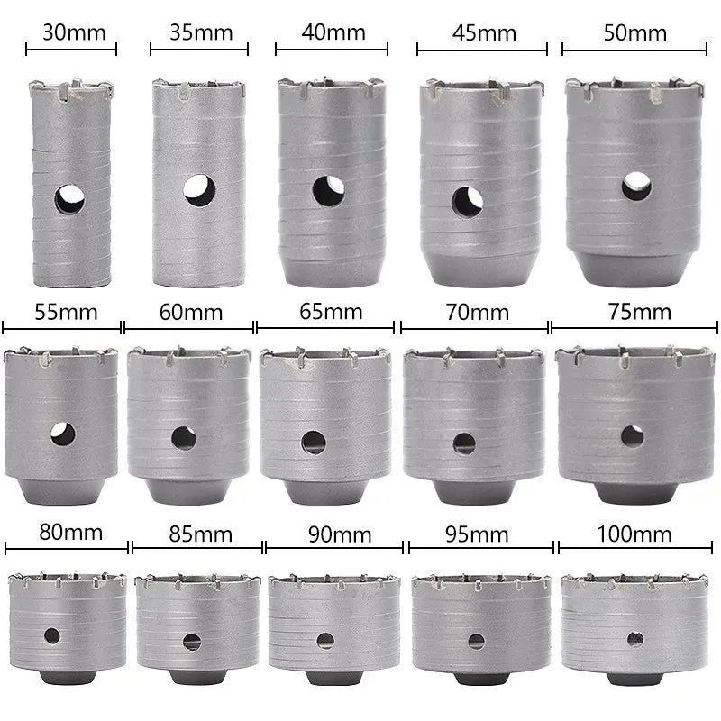 SDS Plus Wall Hole Saw Drill Bit Concrete Hole Saw Hole Cutter Concrete Cement Stone Drilling Tool 30-100mm