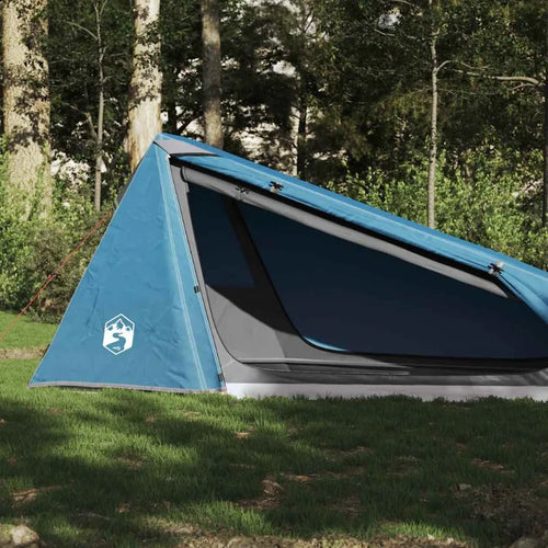 1-Person Blue Tunnel Tent Suitable for Outdoor Camping Use