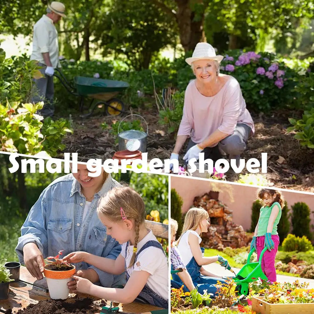 36cm Garden Shovel WIth Wooden Handle Stainless Steel Mini Planting Digging Practical Tool Flower Vegetable Children Adult Toy