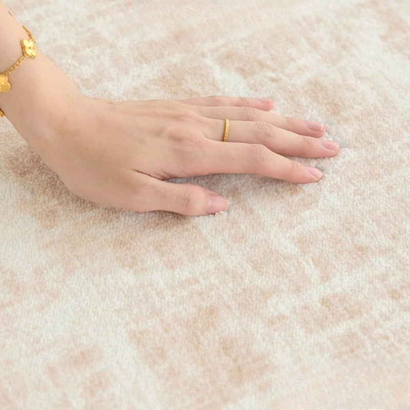 Tapis de style moderne pour chambre à coucher, doux et moelleux, pour la décoration du salon, tapis simple et épais en peluche pour le chevet, lavable, pour le salon.