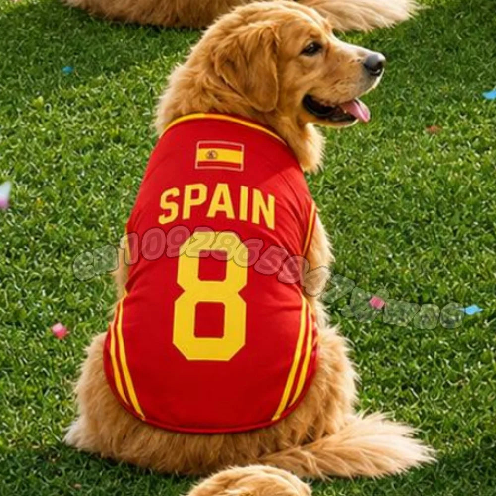 Summer Dog vest Belgium CANADA Germany print Basketball Clothes Puppy T-Shirt Summer Pet Cat Shirts For  soccer fans  Dogs vest