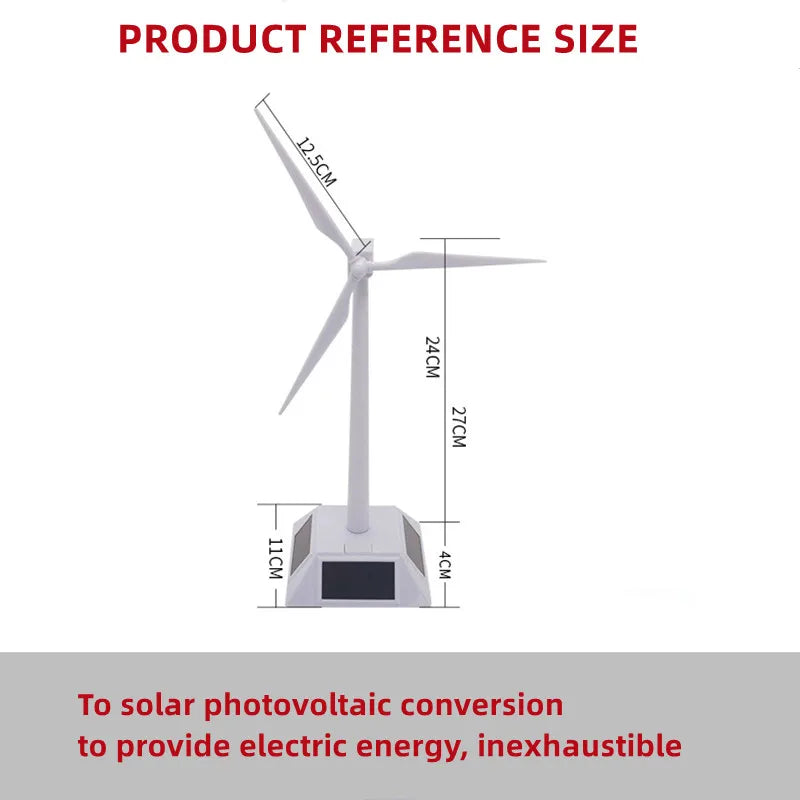 2 in 1 Solar Wind Generator Model Gift Exhibition Stand Windmill Educational Assembly Kit Desktop Decoration Power Generator