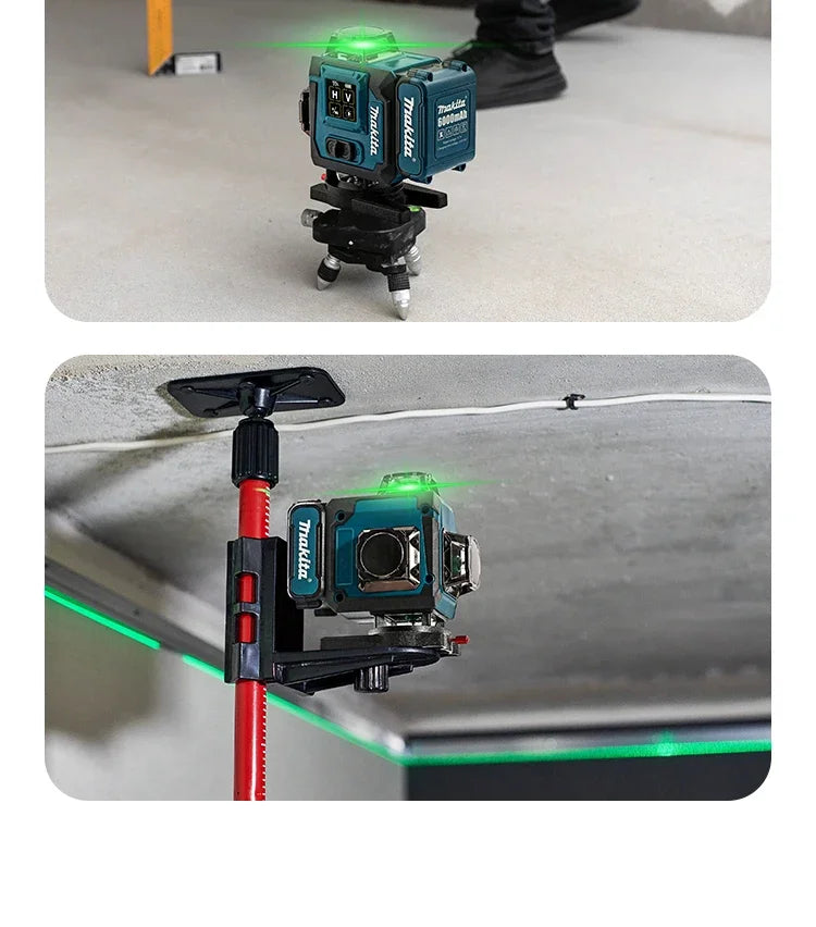 Makita Digital Laser Level 360-Degree X4 16-Line Self-Levelling Outdoor Vertical Cross-Line Tool for Precision Measurement