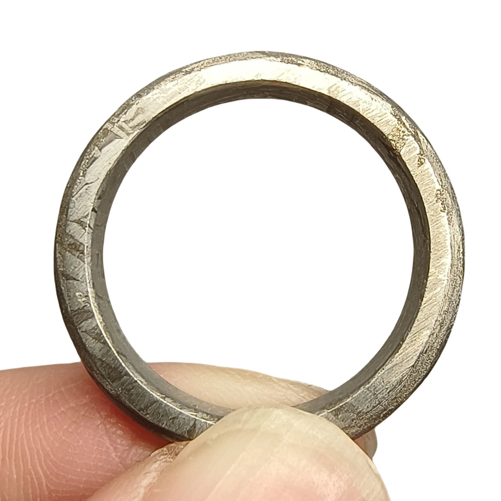 Muonionalusta Meteorite Ring Natural Iron Meteorite Pendant Handmade Carving Craft Jewelry Meteorite Ring-S