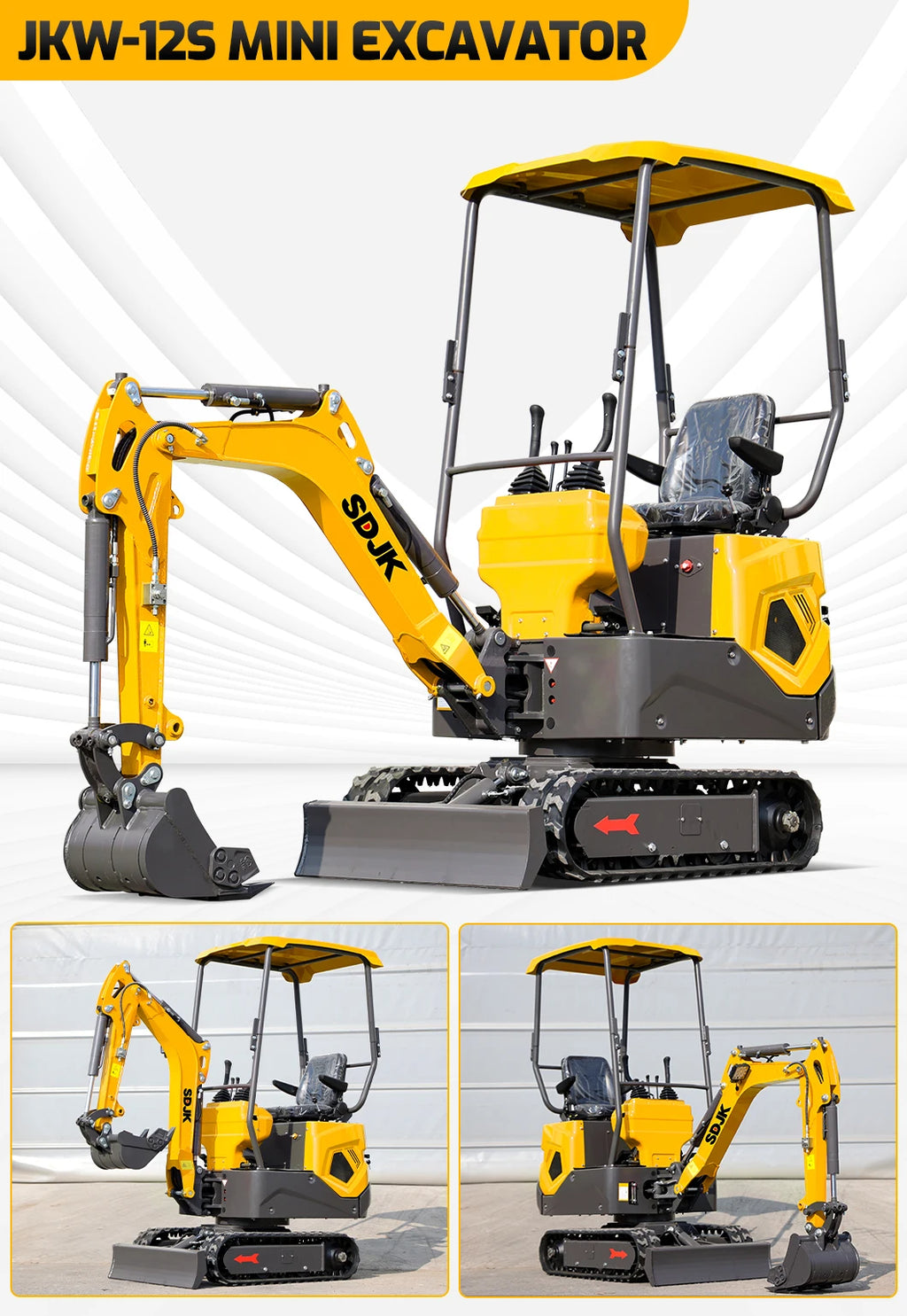 Hot selling mini excavator, multifunctional tracked agricultural mini bagger customized enclosed excavator for quick delivery
