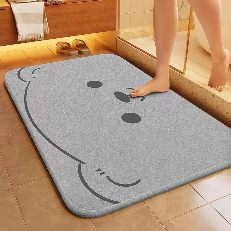 VIKAMA simple and soft bathroom mat, quick water absorption, anti slip, quick drying, bathroom door, household carpet