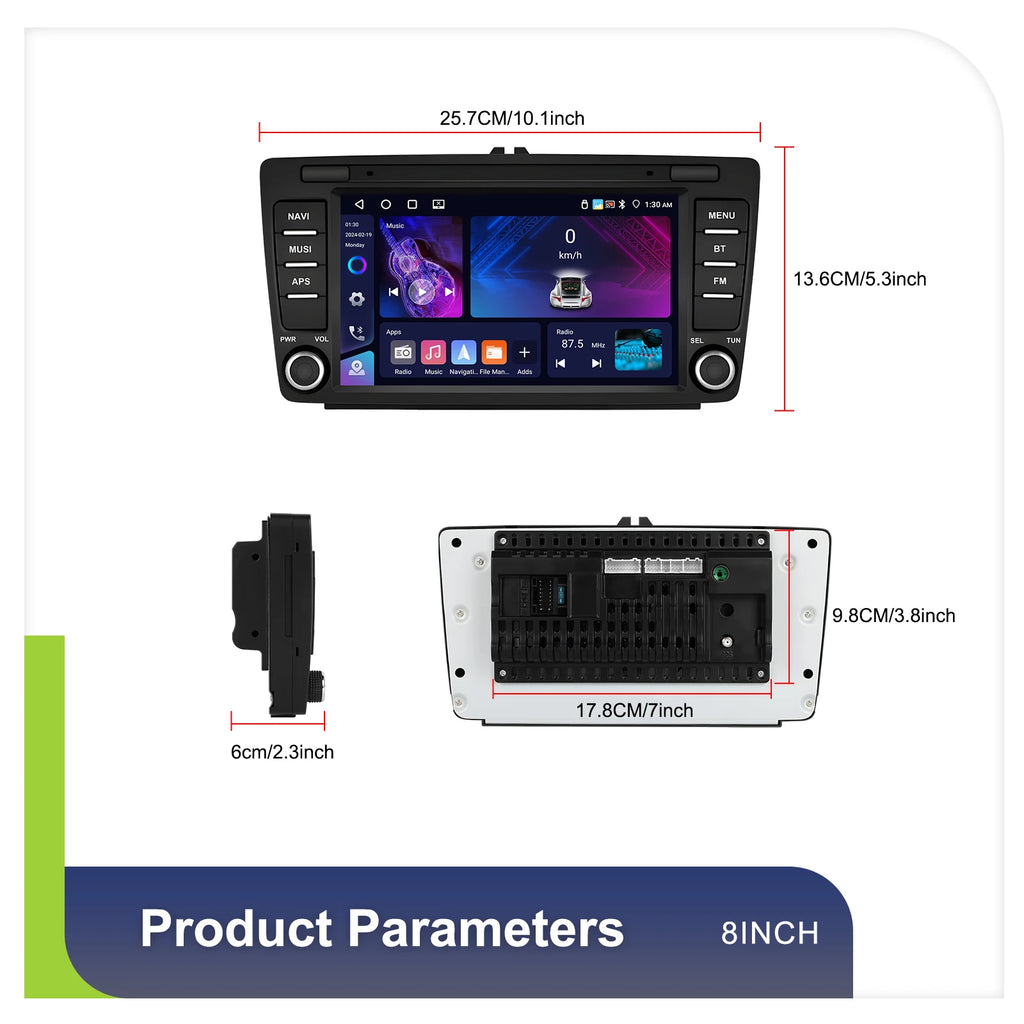 4+64G 8inch Wireless Carplay Android Auto For Skoda Octavia 2 A5 2004-2013 Car Radio CarPlay GPS Navigation WIFI RDS Stereo